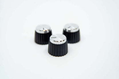 Black-Silver Knobs (Set of 3)