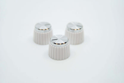 White-Silver Knobs (Set of 3)